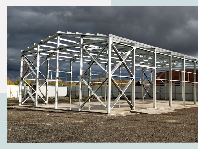 Двускатные ангары в Ижевск от 623 руб. за квадрат